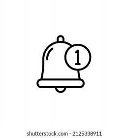 Icono de vector de contorno de la campana, alarma, señal aislada de línea de campana. Vector de icono de notificación, diseño de material, elemento de medios sociales, signo de interfaz de usuario, EPS