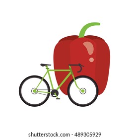 bell pepper and bike icon 