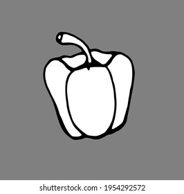 
bell pepper, black and white vector