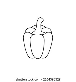 Bell pepper, capcicum icon in line style icon, isolated on white background