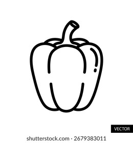 Bell Pepper, Capsicum-Vektorsymbol im Liniendesign für Website, App, UI, einzeln auf weißem Hintergrund. Bearbeitbarer Strich. EPS 10 Vektorgrafik.