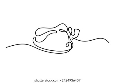 Pimienta de campana en estilo de dibujo de arte de línea continua. Boceto lineal de pimienta dulce negro aislado sobre fondo blanco. Ilustración de vector