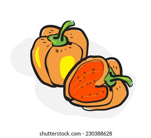 bell pepper in doodle style