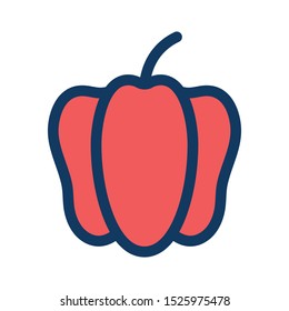 Bell Pepper filled outline icon, line vector sign, linear colorful pictogram isolated on white. Fruit Illustration