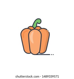 Bell Pepper Filled outline vector illustration. Food & Drinks style icon.