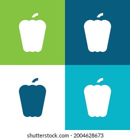 Bell Pepper Flat four color minimal icon set