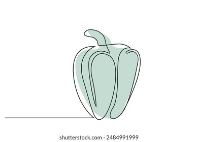 Bell Pepper Food Gemüse Landwirtschaft Produkt One Line Art Design Vektorgrafik