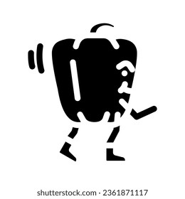 bell pepper fruit fitness character glyph icon vector. bell pepper fruit fitness character sign. isolated symbol illustration