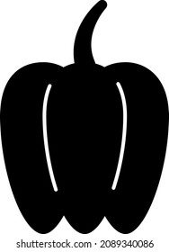 Bell Pepper Glyph Icon Fruit Vector
