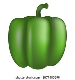 Bell Pepper Green Food Fruit Emoji Vector Design. Nutrition Art Illustration Landwirtschaft Frisches Agrarprodukt. 