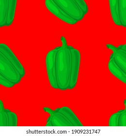 bell pepper green, seamless pattern
