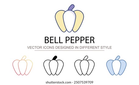 Diseño de icono de pimienta de campana con fondo blanco