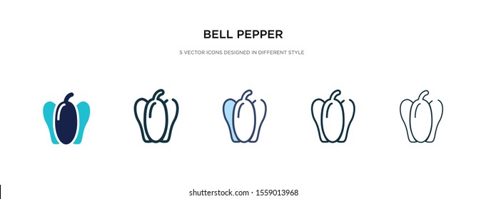 bell pepper icon in different style vector illustration. two colored and black bell pepper vector icons designed in filled, outline, line and stroke style can be used for web, mobile, ui