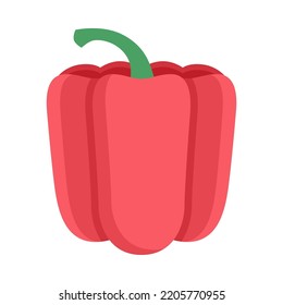 Bell pepper icon. Flat design. Bell pepper isolated on white background. For presentation, graphic design, mobile application. Vector Illustration.