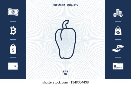 Bell pepper icon. Graphic elements for your design