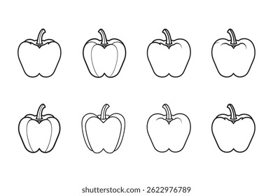 Dibujo de línea de icono de pimiento