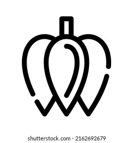 Icono de pimiento de timbre o logotipo símbolo de señas aislado ilustración vectorial de alta calidad estilo negro vectores iconos
