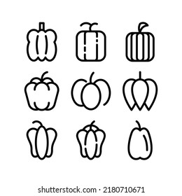 bell pepper icon or logo isolated sign symbol vector illustration - Collection of high quality black style vector icons
