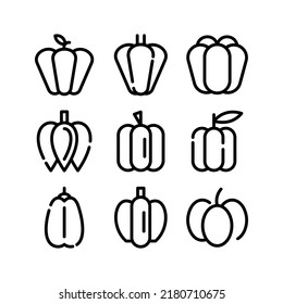 bell pepper icon or logo isolated sign symbol vector illustration - Collection of high quality black style vector icons
