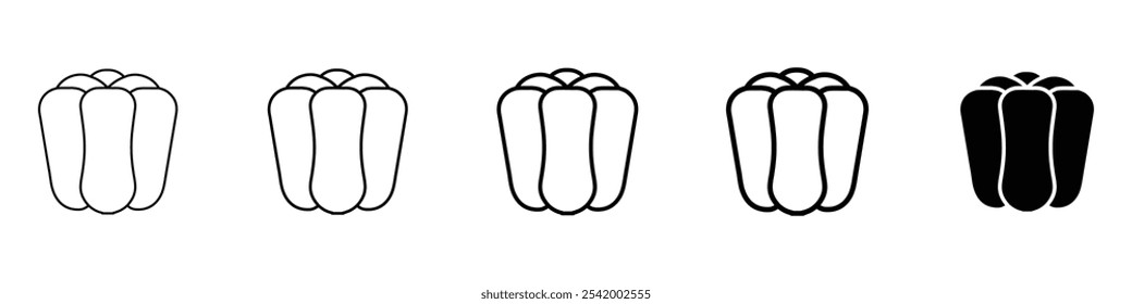 bell pepper icon Simple outline illustration