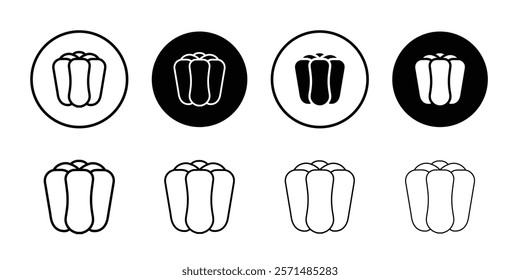bell pepper icon Simple outline illustration set