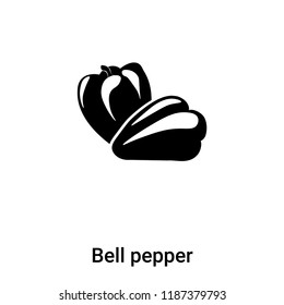 Bell pepper icon vector isolated on white background, logo concept of Bell pepper sign on transparent background, filled black symbol