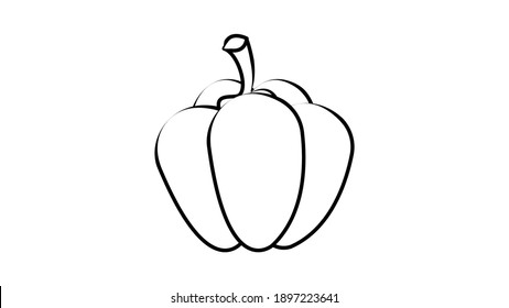 bell pepper icon vector from miscellaneous collection. Thin line bell pepper outline icon vector illustration. Outline, thin line bell pepper icon for website design and mobile, app development