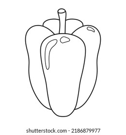 Bell pepper icon. Vegetable. farm product. Salad ingredient. Hand drawn vector illustration.