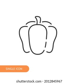 Bell pepper icon for web design, menu, app, poster, ads, postcard and magazine