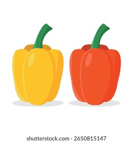 Bell pepper icons on white background. Vegetables. Healthy eating. Farm products.