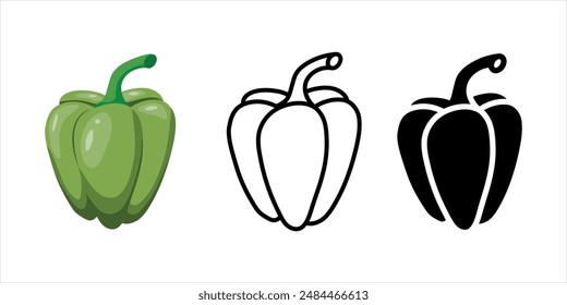 Bell pepper icons set. Bell pepper collection vector icons for web, mobile apps.