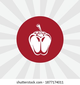 Bell pepper isolated vector icon. vegetables design element
