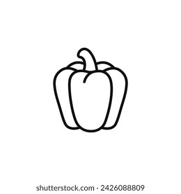 Bell pepper line icon isolated on white background