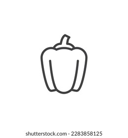 Icono de la línea de pimienta. signo de estilo lineal para concepto móvil y diseño web. Icono vector de contorno de pimienta dulce. Símbolo, ilustración del logotipo. Gráficos vectoriales