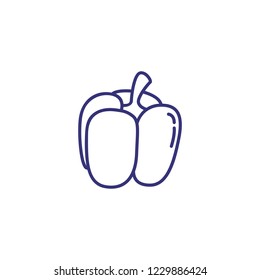 Bell pepper line icon. Vegetable, paprika, ingredient. Salad concept. Vector illustration can be used for topics like food, harvest, grocery