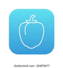 Icono de la línea de gas pimienta para web, móviles e infografías. Icono de blanco vector en el cuadrado de gradiente azul con esquinas redondeadas aisladas en fondo blanco.