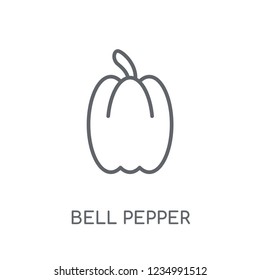 Bell pepper linear icon. Modern outline Bell pepper logo concept on white background from Fruits and vegetables collection. Suitable for use on web apps, mobile apps and print media.