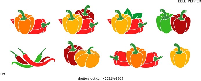 Bell Pepper logo. Isolated Bell Pepper  on white background