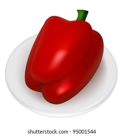 Bell pepper on the plate