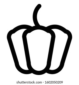 
Bell Pepper Outline bold Vector Icon which can be easily modified or Edited
