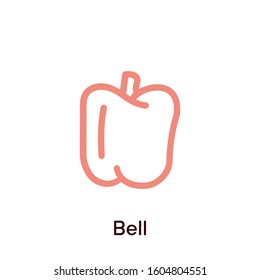 Bell pepper outline icon - Vector