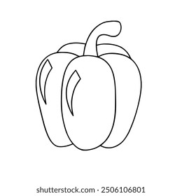 Bell Pepper outline vector design