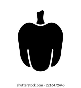 Bell Pepper or paprika isolated design vector glyph icon. Vegetable sign. Graph symbol for food and drinks web site, apps design, mobile apps and print media, logo, UI