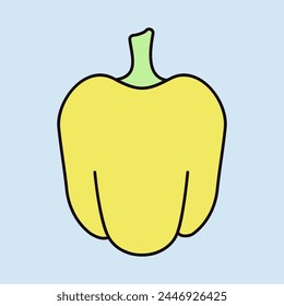 Bell Pepper or paprika isolated design vector icon. Vegetable sign. Graph symbol for food and drinks web site, apps design, mobile apps and print media, logo, UI