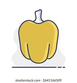 Bell Pepper or paprika isolated design vector icon. Vegetable sign. Graph symbol for food and drinks web site, apps design, mobile apps and print media, logo, UI