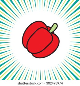 bell pepper paprika ,vector icon