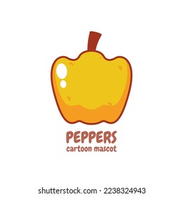 Bell pepper. Peppers. Cute vegetable vector character set isolated on white