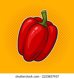 Bell pepper pinup pop art retro vector illustration. Comic book style imitation.