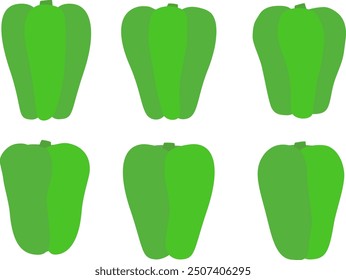 Bell pepper set 2.
A set of 6 bell peppers.