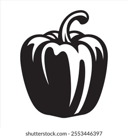 Bell Pepper silhouette white background
